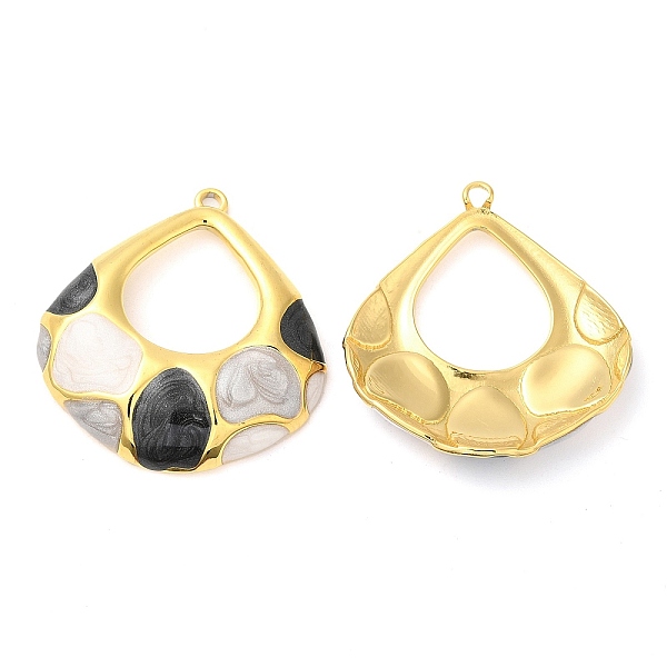 

PandaHall Enamel Pendants, with 304 Stainless Steel Finding, Real 18K Gold Plated, Teardrop Charm, Black, 36.5x33.5x5mm, Hole: 2mm Stainless...