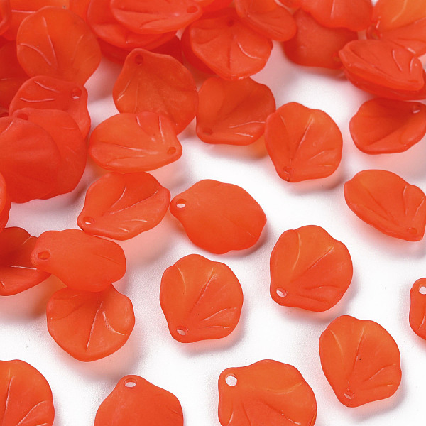 

PandaHall Transparent Frosted Acrylic Pendants, Petaline, Orange Red, 16x14.5x3mm, Hole: 1.6mm Acrylic Petaline