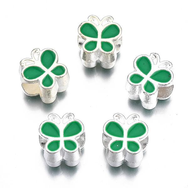 

PandaHall Alloy Enamel European Beads, Large Hole Beads, Cadmium Free & Lead Free, Antique Silver, Butterfly, Mixed Color, 10x9.5x7mm, Hole..., Multicolor
