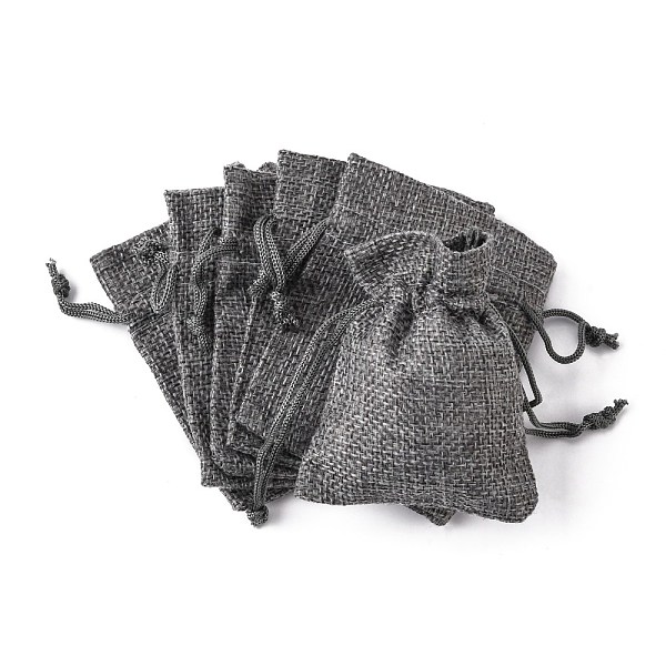 

PandaHall Burlap Packing Pouches Drawstring Bags, Gray, 9x7cm Burlap Gray