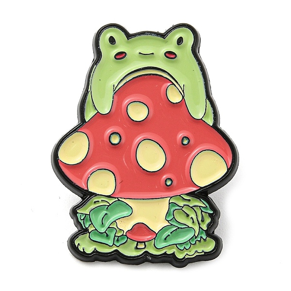 

PandaHall Cartoon Frog Mushroom Zinc Alloy Brooch, Enamel Pins for Backpack Clothees, Red, 31x23x1.4mm Alloy+Enamel Frog Red