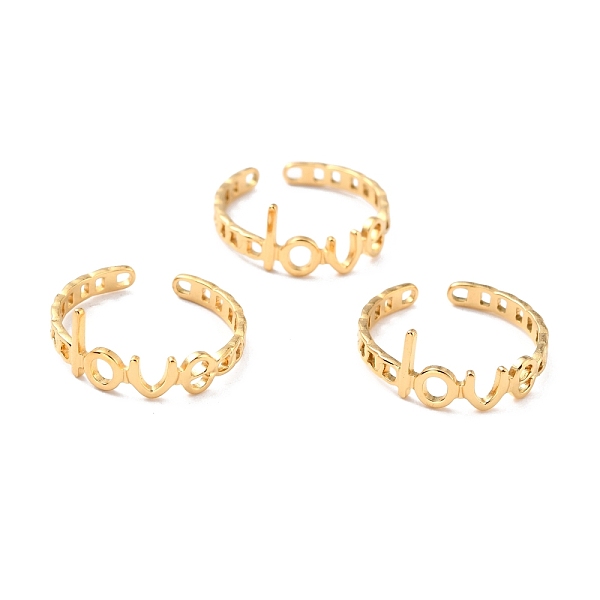 

PandaHall Ion Plating(IP) 304 Stainless Steel Finger Rings, Cuff Rings, Long-Lasting Plated, Word Love, Golden, US Size 6 3/4(17.1mm)...