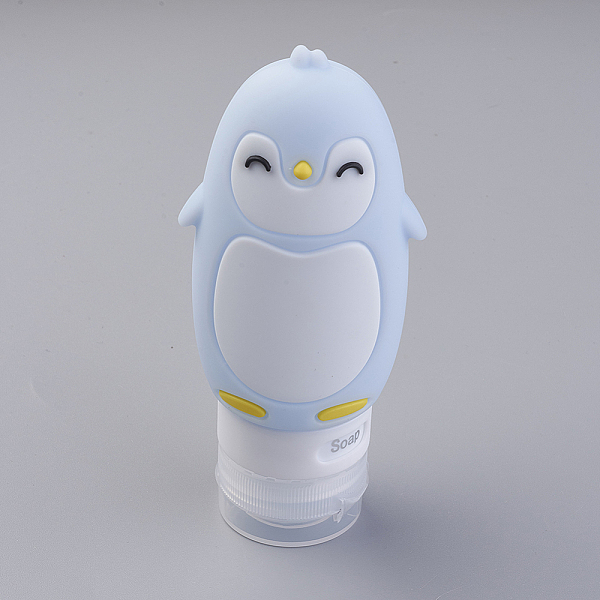 

PandaHall Creative Portable 90ml Silicone Points Bottling, Shower Shampoo Cosmetic Emulsion Storage Bottle, Cartoon Penguin, Light Steel..., Blue