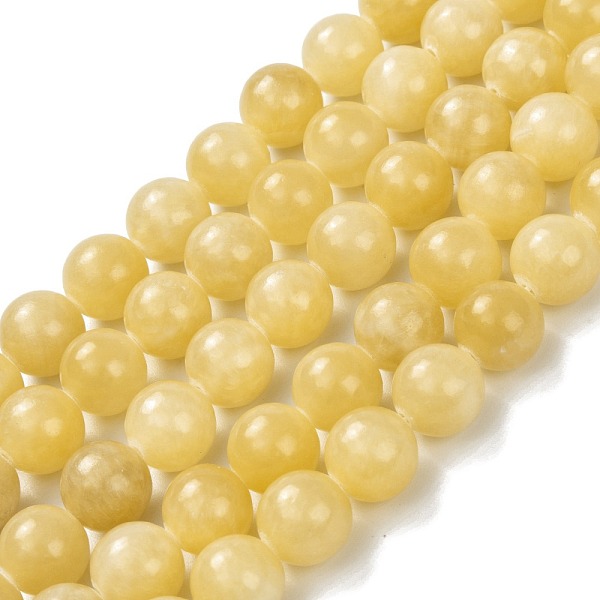 

PandaHall Natural Topaz Jade Beads Strands, Round, 10mm, Hole: 1.2mm, about 38pcs/strand, 15.16''(38.5cm) Topaz Jade Round