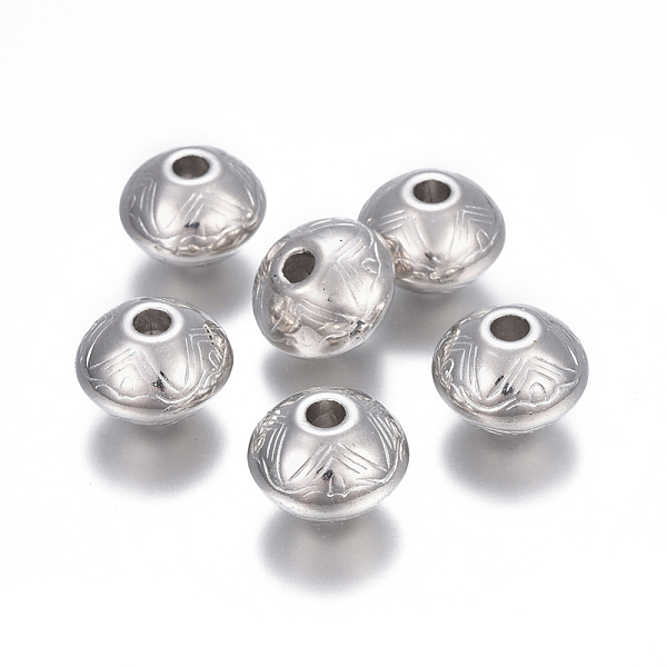 

PandaHall CCB Plastic Beads, Rondelle, Platinum, 15.5x10.5~11mm, Hole: 3.5mm Plastic Rondelle