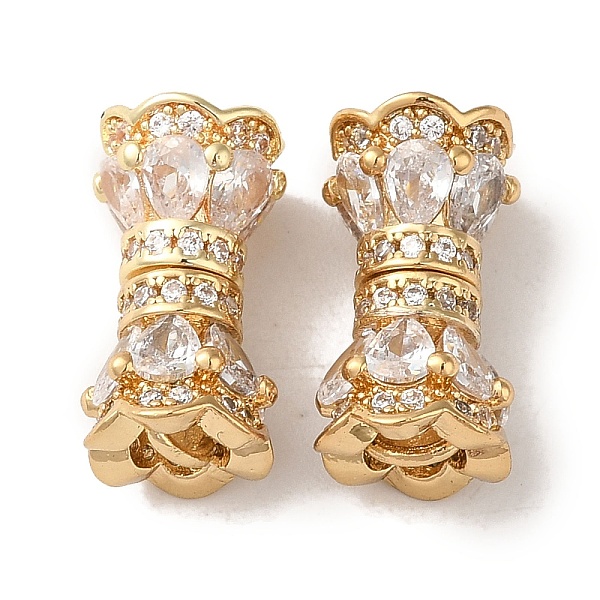 

PandaHall Rack Plating Brass Pave Clear Cubic Zirconia Beads, Long-Lasting Plated, Cadmium Free & Lead Free, Column, Golden, 15.5x8x7.5mm...