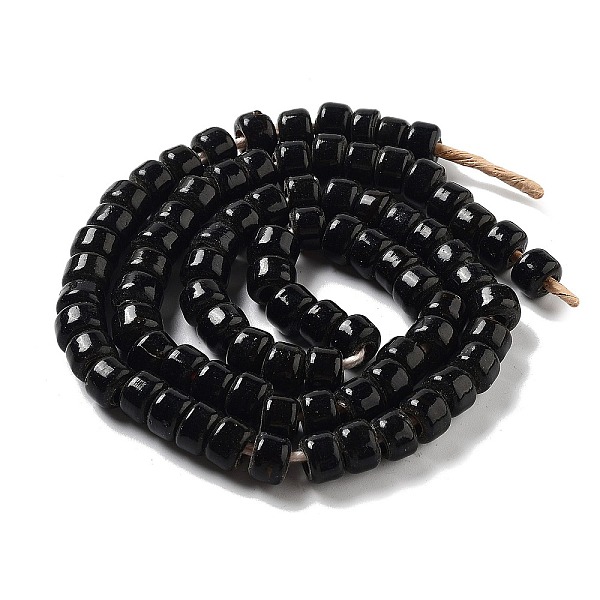 

PandaHall Handmade Nepalese Lampwork Beads, Barrel, Black, 10.5~11x8~8.5mm, Hole: 3.5mm, about 80pcs/strand, 25.39''(64.5cm) Lampwork Column...