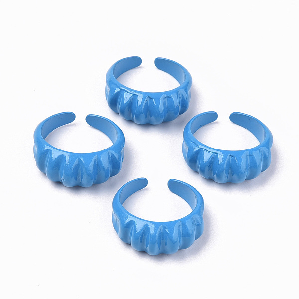 

PandaHall Spray Painted Alloy Cuff Rings, Open Rings, Cadmium Free & Lead Free, Royal Blue, US Size 7 1/4(17.5mm) Alloy