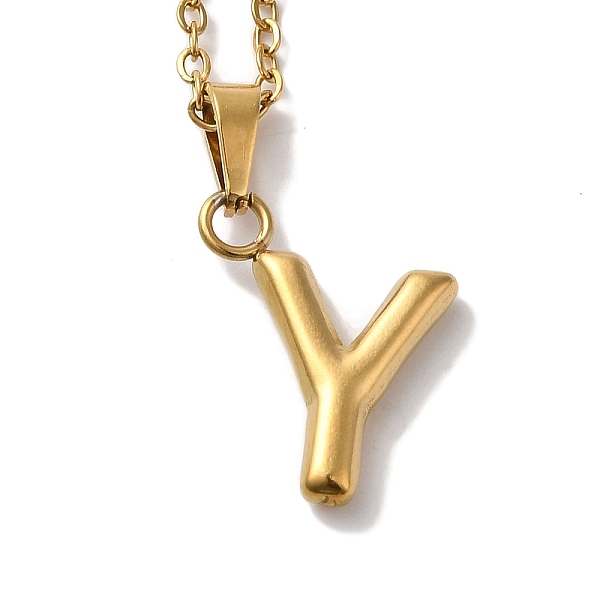 

PandaHall Vacuum Plating 201 Stainless Steel Necklaces, Letter, Letter Y, 17.80 inch(45.2cm), Pendant: 23x13.8x3mm 201 Stainless Steel...