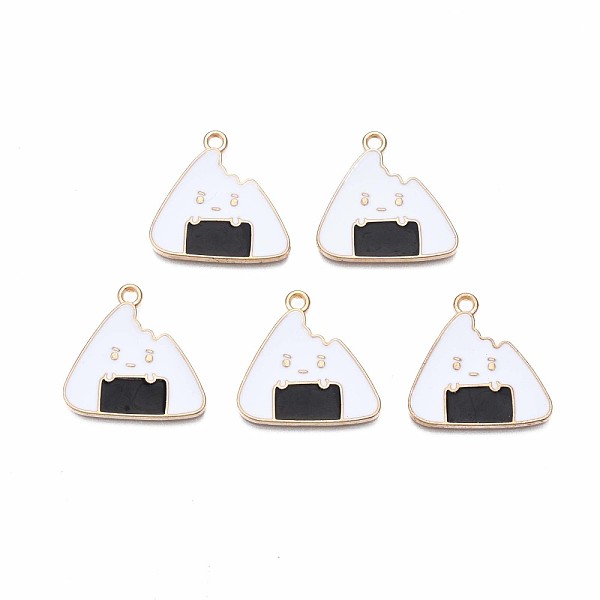 

PandaHall Alloy Enamel Pendants, Cadmium Free & Lead Free, Light Gold, Rice Ball Shape, White, 22x23x1.5mm, Hole: 1.8mm Alloy+Enamel Food...