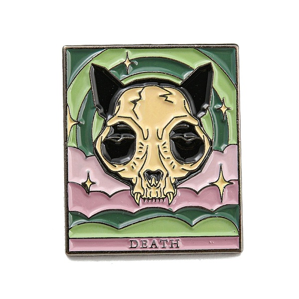 

PandaHall Cat Theme Tarot Card Enamel Pins, Gunmetal Alloy Brooches for Backpack Clothes, Word Death, Cat Skull, 30.5x25.5x2mm Alloy+Enamel...