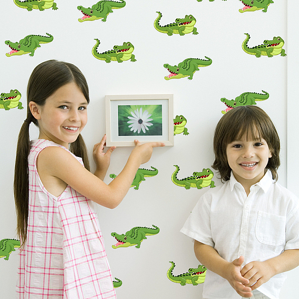 

PandaHall PVC Wall Stickers, Wall Decoration, Crocodile, 980x390mm, 2 sheets/set PVC Crocodile