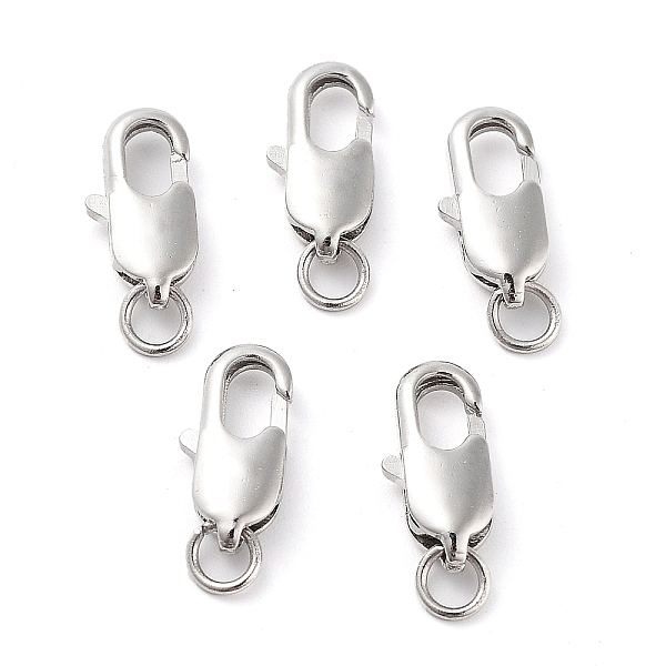 

PandaHall Brass Lobster Claw Clasps, with Jump Rings, Platinum, 14x7mm, Hole: 3mm Brass Others