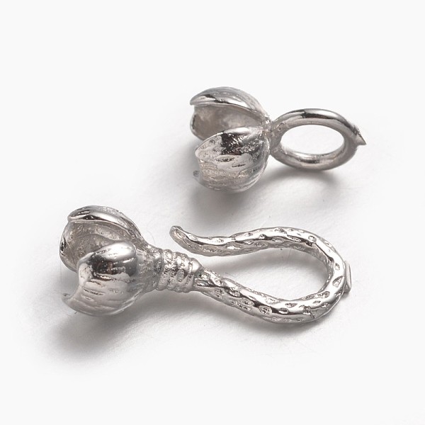 

PandaHall Brass Hook and S-Hook Clasps, Flower, Lead Free & Cadmium Free, Platinum, 28x7x6mm, 3.5mm Inner Diameter Brass