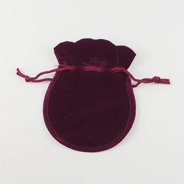 

PandaHall Velvet Bags, Calabash Shape Drawstring Jewelry Pouches, Medium Violet Red, 9x7cm Polyester Red