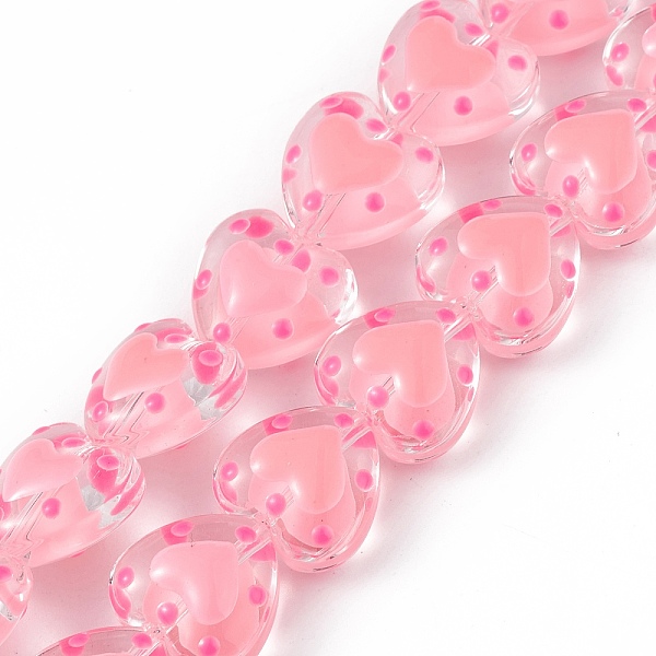 

PandaHall Handmade Lampwork Beads Strands, with Enamel, Heart, Pink, 12x12.5x7mm, Hole: 1mm, about 30pcs/strand, 13.39 inch(34cm) Lampwork...