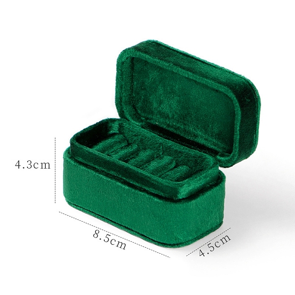 

PandaHall Velvet Rings Organizer Case, Rectangle, Sea Green, 8.5x4.5x4.3cm Velvet Rectangle
