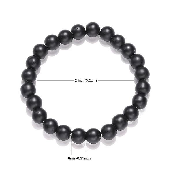 Synthetischen Schwarzen Stein Perlen Stretch-Armbänder