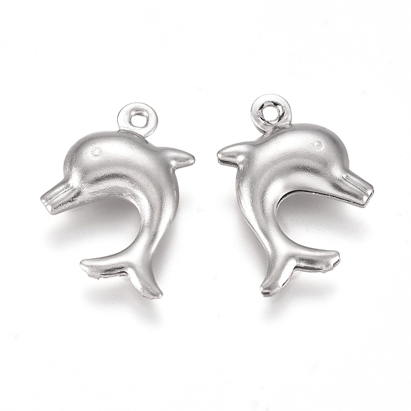 

PandaHall 304 Stainless Steel Pendants, Dolphin, Stainless Steel Color, 16x10.5x3.5mm, Hole: 1mm 304 Stainless Steel Dolphin