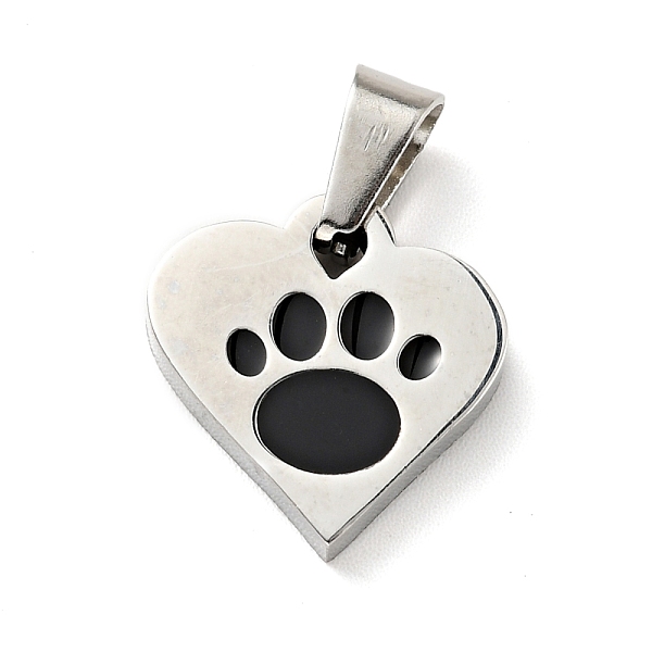 

PandaHall 304 Stainless Steel Manual Polishing Enamel Pendants, Heart with Paw Print, Stainless Steel Color, 15.5x15x2.5mm, Hole: 3.5x6.6mm...