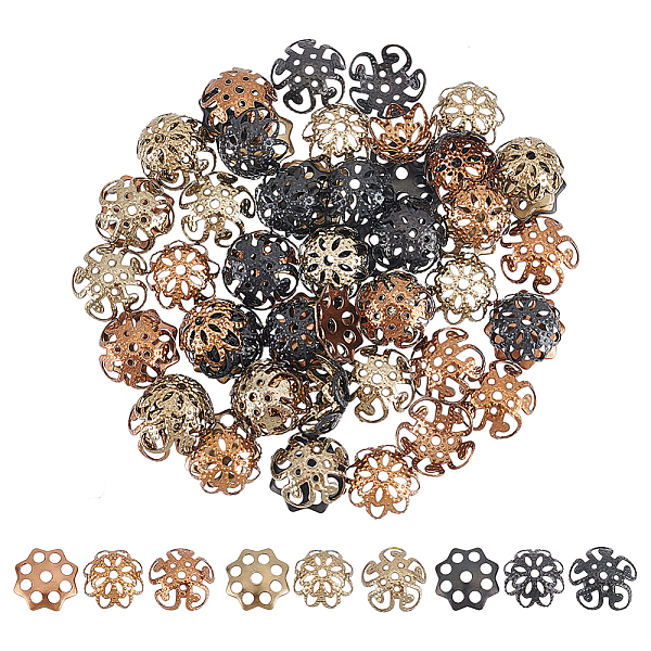 

PandaHall Unicraftale 72Pcs 9 Style Ion Plating(IP) 304 Stainless Steel Bead Caps, Flower, Multi-Petal, Mixed Color...