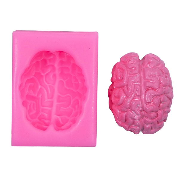 

PandaHall DIY Halloween Brain Silicone Fondant Molds, for DIY Cake Decoration, UV Resin & Epoxy Resin Jewelry Making, Hot Pink, 62x46x27mm...