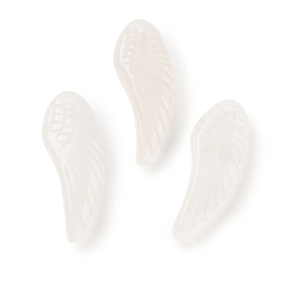 

PandaHall Natural Quartz Crystal Pendants, Rock Crystal Carved Wing Charms, 40~40.5x14.5~16x7.5~8.5mm, Hole: 1.4~1.5mm Quartz Crystal Wing