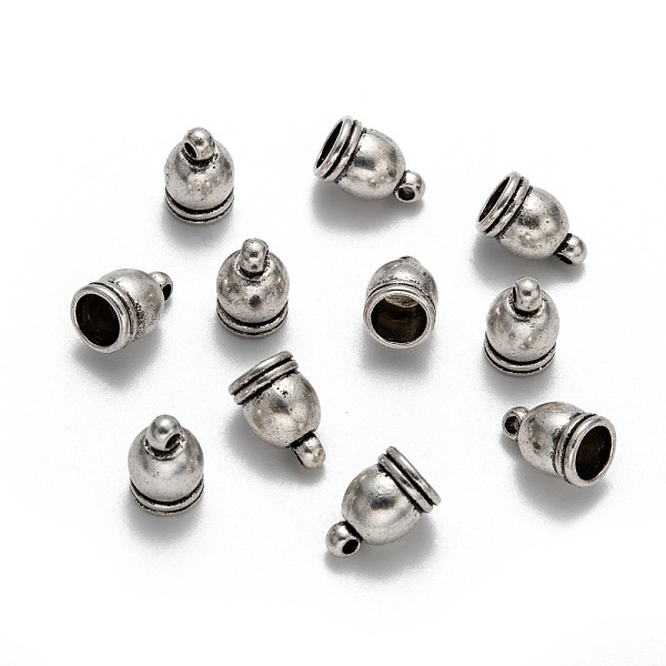 

PandaHall Tibetan Style Cord Ends, Cadmium Free & Lead Free, Column, Antique Silver, 12x7x7mm, Hole: 1mm, Inner Diameter: 6mm Alloy