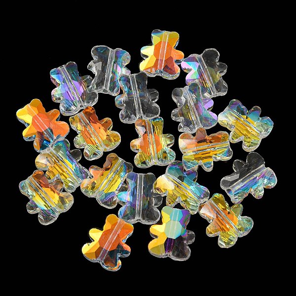 

PandaHall 100Pcs Electroplate Glass Beads, AB Color Plated, Bear, Clear, 9.5x8.5x3.5mm, Hole: 1mm Glass Bear Clear