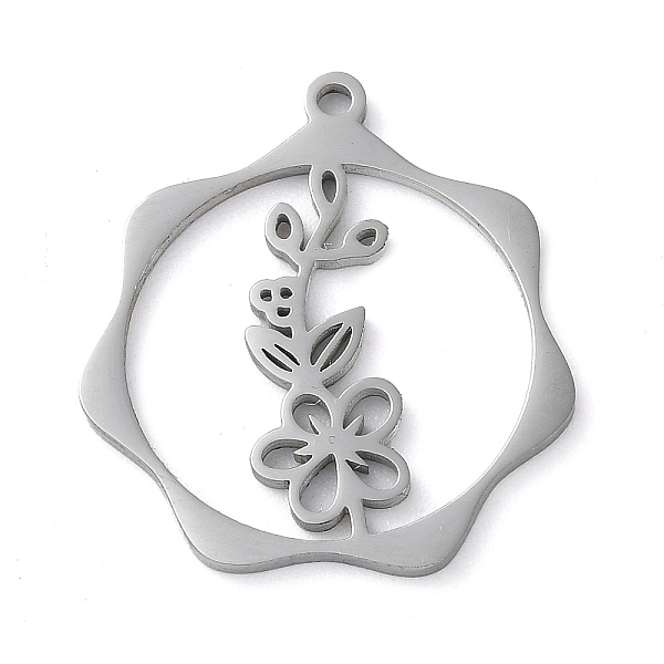 

PandaHall 304 Stainless Steel Pendants, Flower, Stainless Steel Color, 23.5x21.5x1mm, Hole: 1.5mm 304 Stainless Steel Flower