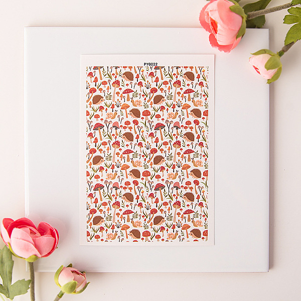 

PandaHall Polymer Clay Earrings Water Transfer Paper, Clay Pendant Decoration, Water Soluble Stickers, Mushroom, 13.8x9.5cm Paper Mushroom