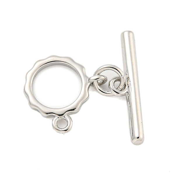 

PandaHall Brass Toggle Clasps, Flower, Platinum, Ring: 12x11.5x1.5mm, Hole: 1.2mm, Bar: 16.8x4.3x2mm, Hole: 1.4mm. Brass Flower