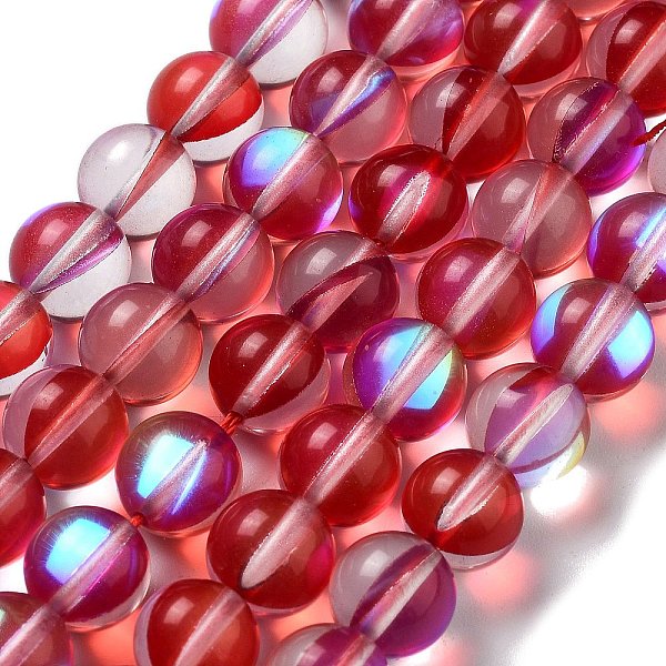 

PandaHall Synthetic Moonstone Beads Strands, Round, Dark Red, 10mm, Hole: 1mm, about 19pcs/strand, 7.48 inch(19cm) Moonstone Round