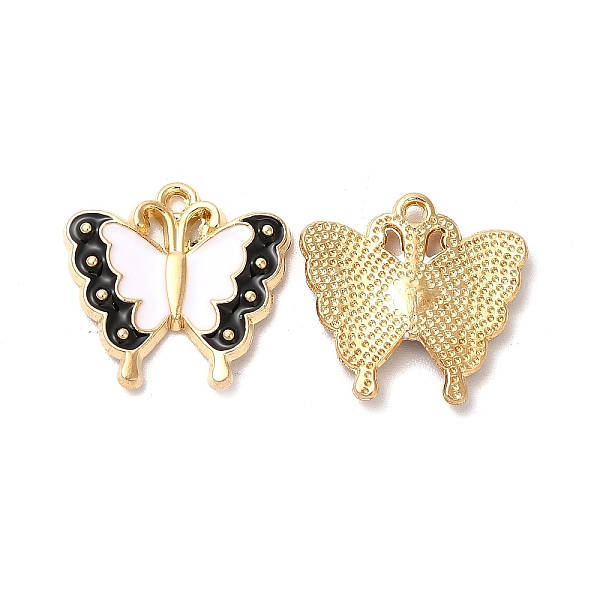 

PandaHall Alloy Enamel Pendants, Cadmium Free & Nickel Free & Lead Free, Golden, Butterfly Charm, White, 17x18x2.5mm, Hole: 1.2mm...