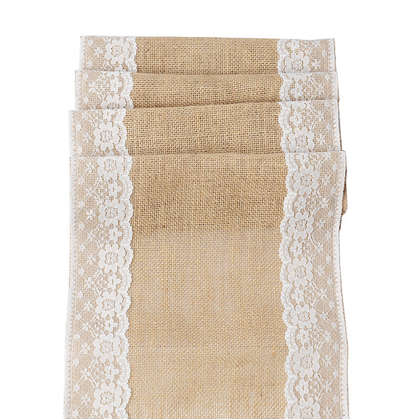 

PandaHall Jute Cloth & Lace Table Runners, for Wedding Party Festival Home Tablecloths Decorations, Rectangle, BurlyWood, 2750x300mm Jute..., Orange
