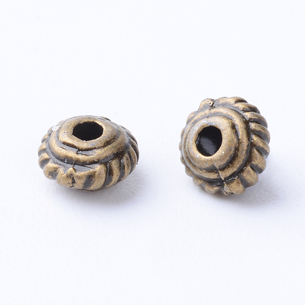 

PandaHall Tibetan Style Alloy Spacer Beads, Rondelle, Cadmium Free & Nickel Free & Lead Free, Antique Bronze, 5x3mm, Hole: 1mm Alloy...
