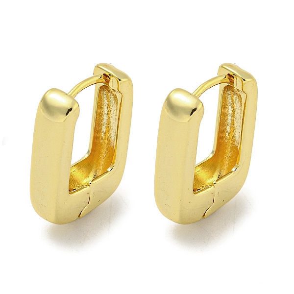 

PandaHall Brass Hoop Earrings, Real 18K Gold Plated, 18x4.5mm Brass Rectangle