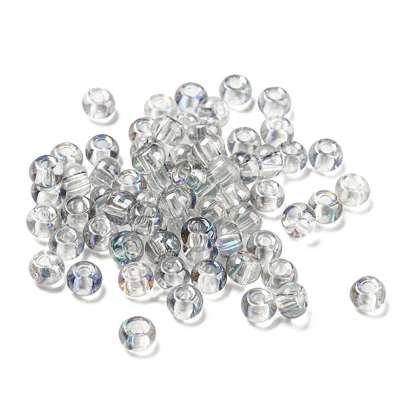 

PandaHall Glass Seed Beads, AB Color, Rondelle, Colorful, 4x3mm, Hole: 1.2mm, 20g/bag Glass