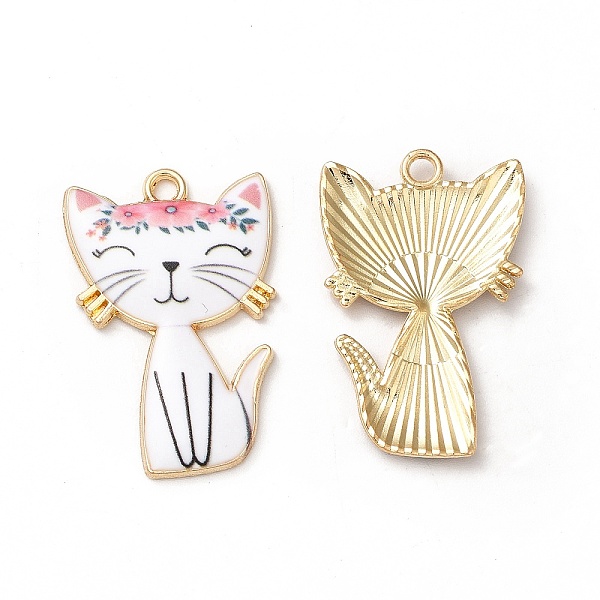 

PandaHall Alloy Enamel Pendants, Cadmium Free & Nickel Free & Lead Free, Golden, Cat Charms, White, 30x19.5x2.5mm, Hole: 2.2mm Alloy+Enamel...