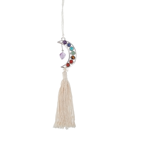 

PandaHall FINGERINSPIRE Crystals Stone Hanging Ornament Hanging Car Charm Natural Amethyst Hanging Ornament with 7 Gemstone & Tassel Hanging...