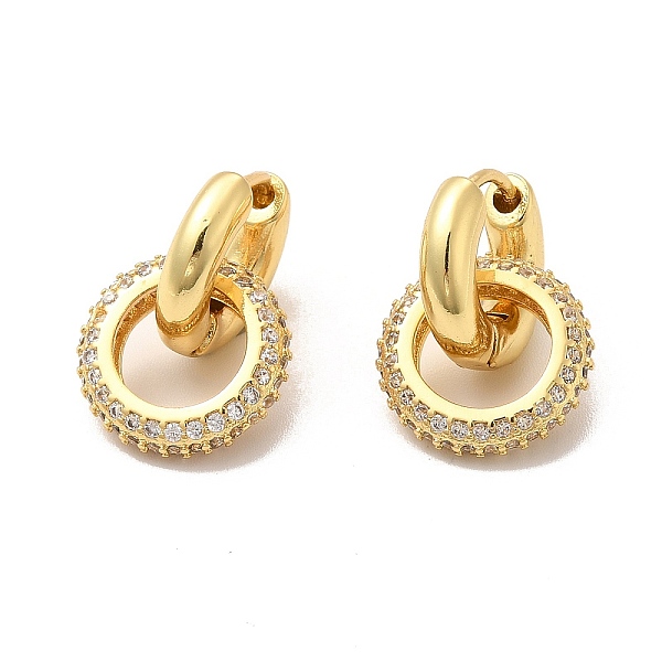

PandaHall Ring Rack Plating Brass Micro Pave Cubic Zirconia Hoop Earring, Long-Lasting Plated Dangle Earring for Women, Cadmium Free & Lead..., Clear