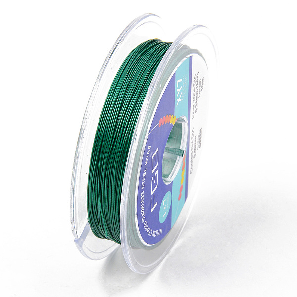 

PandaHall Tiger Tail Beading Wire, 7-Strand Bead Stringing Wire, Nylon Coated Stainless Steel Wire, Sea Green, 26 Gauge, 0.4mm, about 32.8...