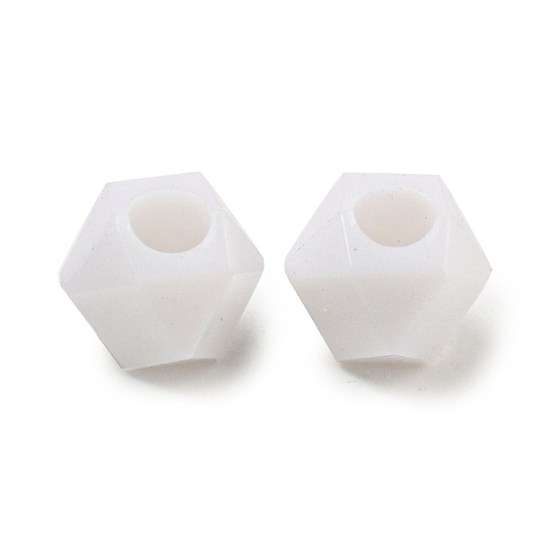 

PandaHall Opaque Acrylic European Beads, Large Hole Beads, Faceted, Bicone, White, 13x12x10mm, Hole: 5mm, about 819pcs/500g Acrylic Bicone...