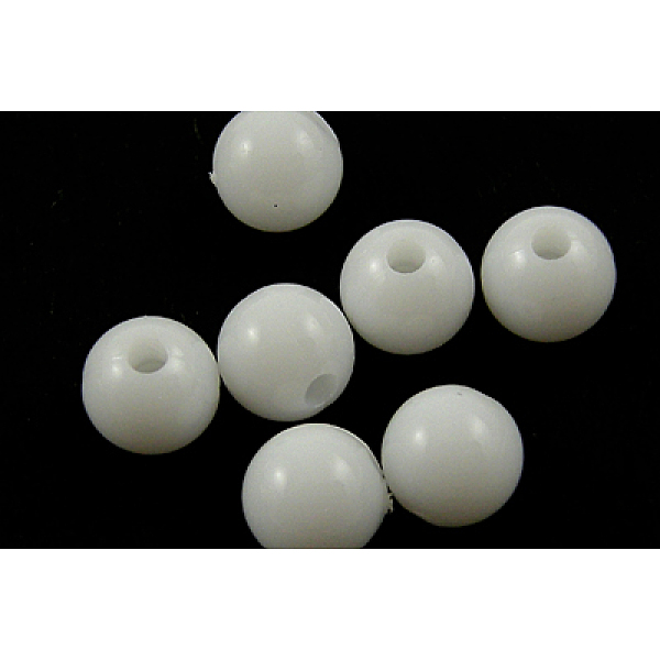 

PandaHall Opaque Acrylic Beads, Round, White, Size: about 4mm in diameter, hole: 1mm Acrylic Round White