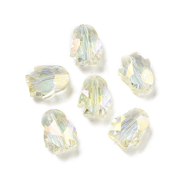 

PandaHall Electroplate Glass Beads, Faceted, Full Rainbow Plated, Penguin, Light Goldenrod Yellow, 8x6.5x4.5mm, Hole: 1mm Glass Penguin