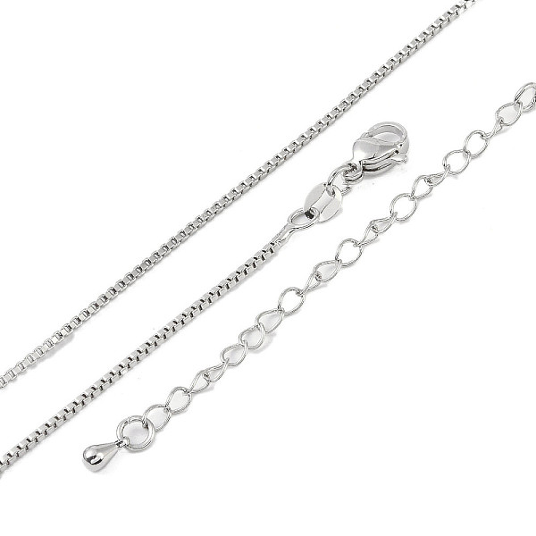 

PandaHall Brass Necklace Makings, Box Chains, Platinum, 19.02 inch(48.3cm) Brass