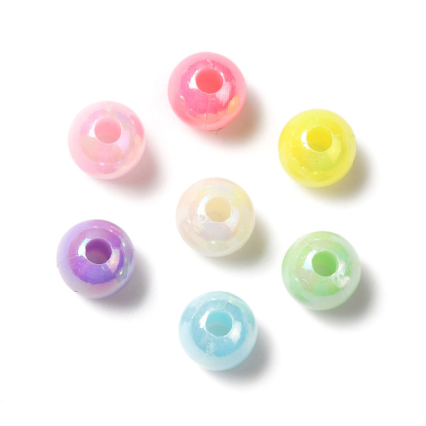 

PandaHall Opaque Acrylic Beads, AB Color Plated, Round, Mixed Color, 6mm, Hole: 1.8mm, about 4167pcs/500g Acrylic Round Multicolor