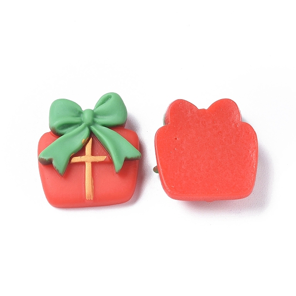 

PandaHall Christmas Theme Opaque Resin Cabochons, Box, 24x22x6.5mm Resin Box Red