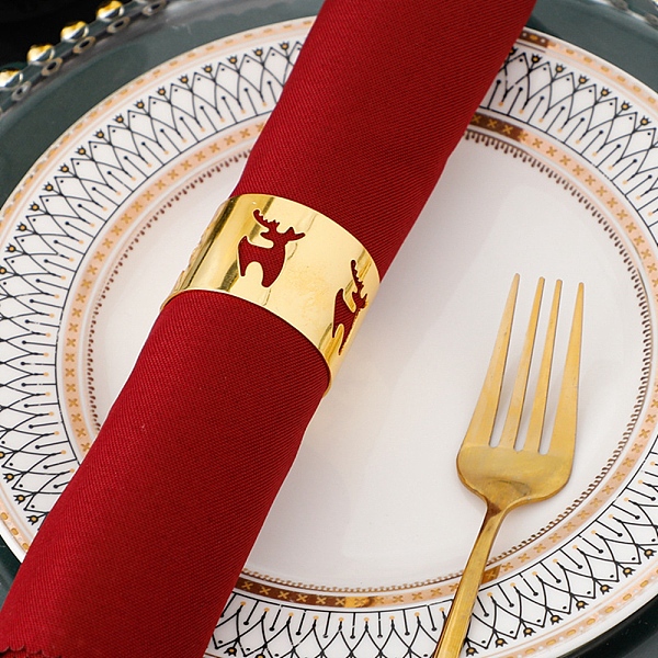 

PandaHall Christmas Iron & Alloy Napkin Rings, Napkin Holder Adornment, Restaurant Daily Accessiroes, Golden, Deer, 30mm, Inner Diameter...