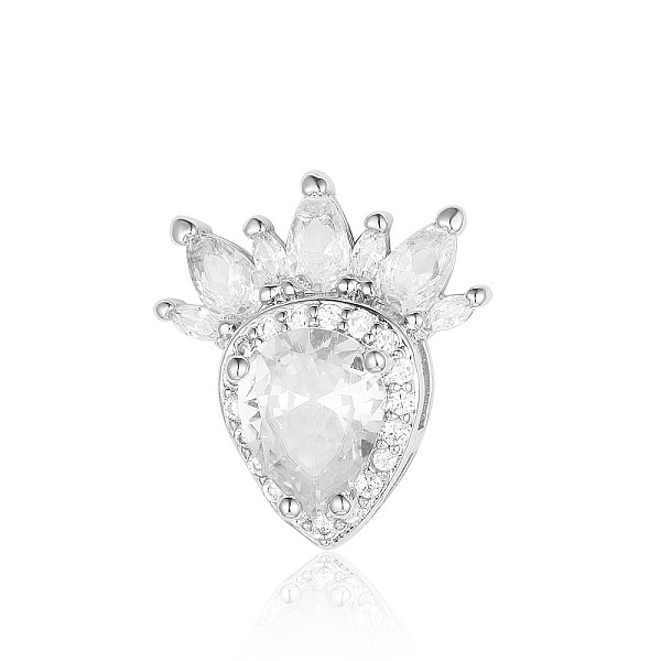 

PandaHall Brass Micro Pave Cubic Zirconia Multi-Strand Links, Teardorp, Platinum, Clear, 18x16x6.3mm Brass+Cubic Zirconia Teardrop Clear